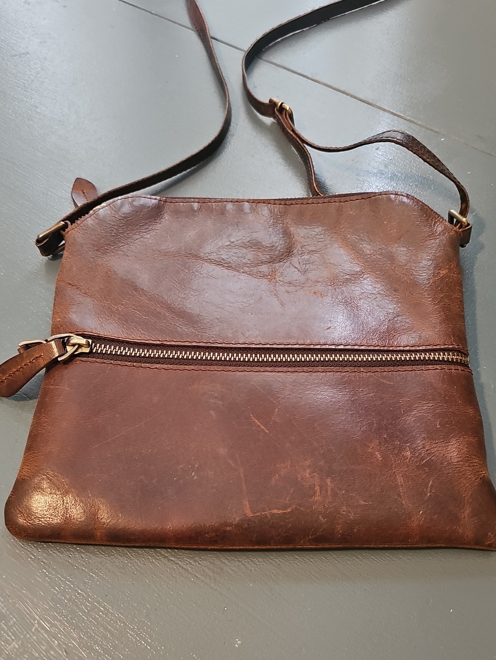 E-Zone Vintage Brown Leather Crossbody Bag - Classic Unsex Bag